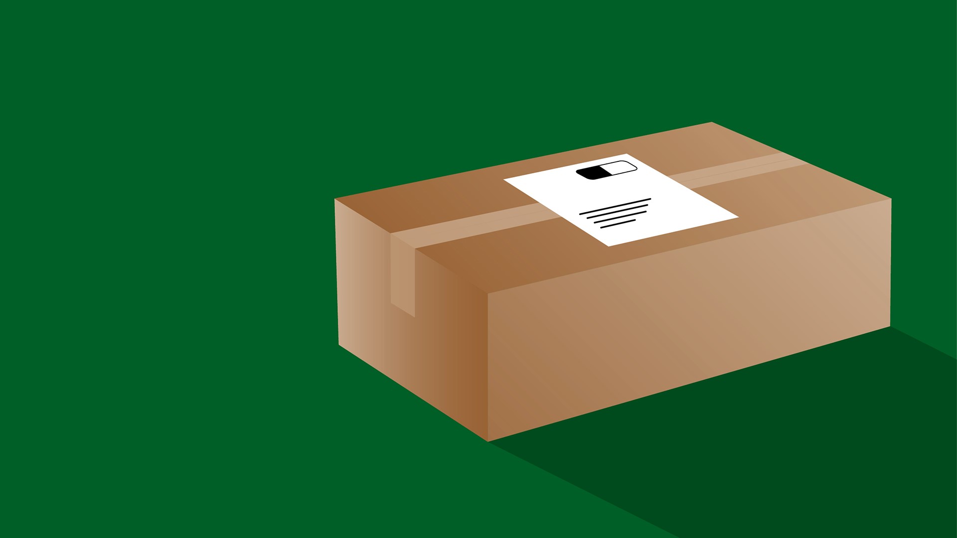 Brown package on green background